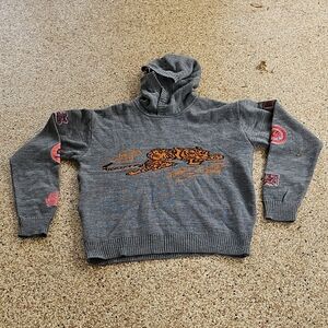Black Owned Cincinnati Gray Hooded Knit Sweater Bengals Tigers XL